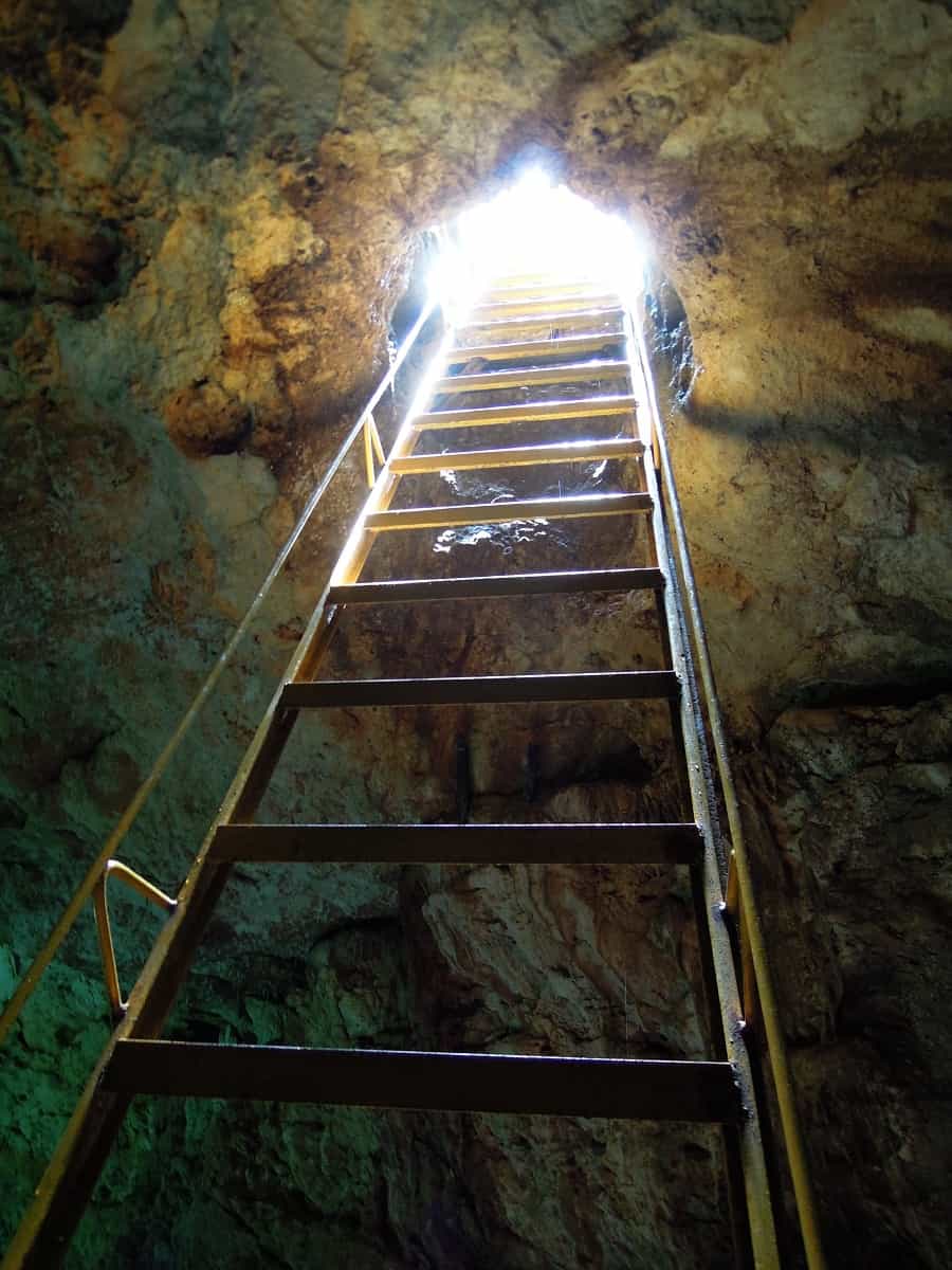Echelle au cenote Bolon-Chohol