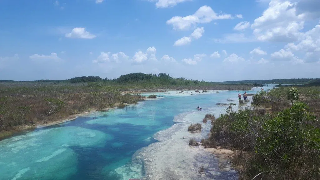Vue des rapides de Los Rapidos à Bacalar