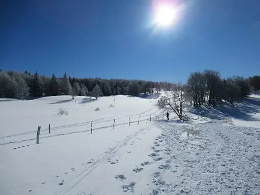 De la neige partout à Cuvéry sur le plateau du Retord